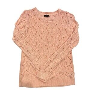 The Limited Sweater Peach loose open cable knit Womens Sz Small Lightweight